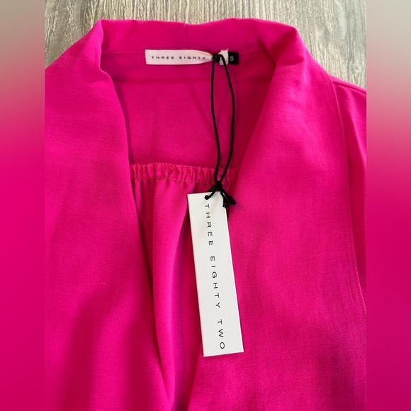 NWT Three Eighty Two  Electric Fuchsia  Wren Surplice Sleeveless V Neck Top Sm. - Picture 6 of 10